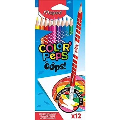 Abbildung von Maped,832812, AA8Radierbare Drei Kant Buntstifte,Farbstifte COLOUR&#039;PEPS OOPS 12x Stifte
