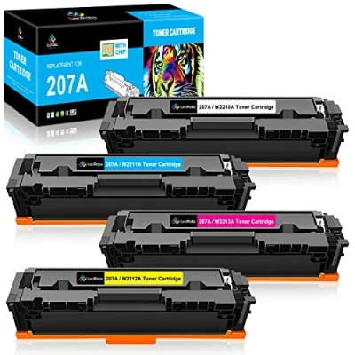 Abbildung von LeciRoba 207A für HP W2210X W2211X W2212X W2213X W2210A W2211A W2212A W2213A 207X Toner Color Laserjet Pro MFP M283fdw M283fdn M282nw M255dw M255nw Drucker (Mit Chip,4 Packung)