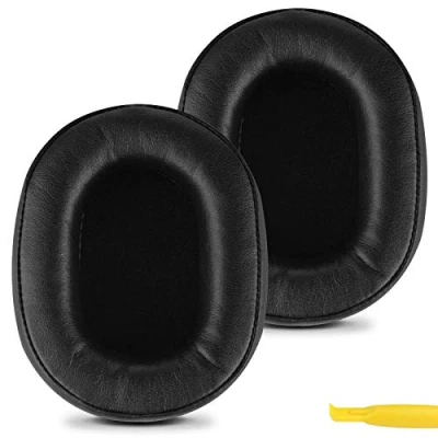 Abbildung von Geekria QuickFit Ersatz Ohrpolster für Sony MDR 7506, V6, CD900ST Kopfhörer, Proteinleder, Reparaturteile (schwarz)