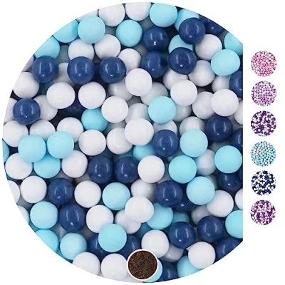 Abbildung von EinsSein 1kg Schokokugeln Mix small weiss hellblau dunkelblau ca. 1cm Gastgeschenke Hochzeit, Taufe, Kommunion perfekt für Reagenzgläser Alternative Schokolinsen, Hochzeitsmandeln,
