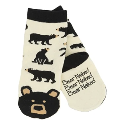 Abbildung von Hatley Jungen Kids Animal Black Bear Ankle Socks, Off white (Black ), L EU