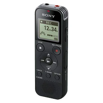 Abbildung von Sony ICD PX470 Diktiergerät (USB, SD Kartensteckplatz, PCM, MP3, 55h Akku, 4GB, Stereo) schwarz