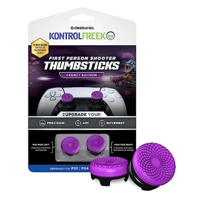 Abbildung von KontrolFreek FPS Freek Frenzy für Playstation 5 (PS5) und 4 (PS4) Controller Performance Thumbsticks 1 High Rise, Mid Rise Lila/Schwarz