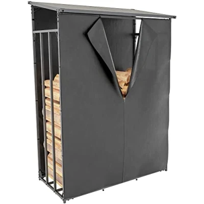 Abbildung von CLP Kaminholzregal Abdeckplane Ruston L, BxTxH:130x1x185 cm, schwarz