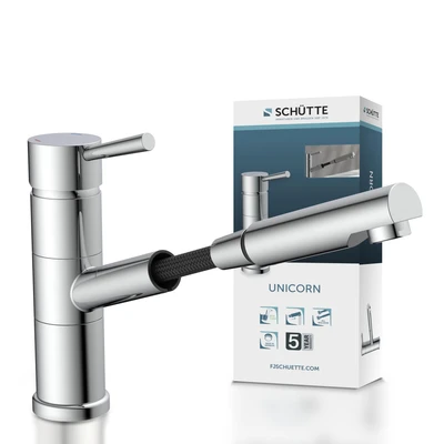 Abbildung von Schütte Spültischarmatur &quot;UNICORN&quot;, (Mischbatterie), Hochdruck Küchenarmatur mit Geschirrbrause, Wasserhahn ausziehbar