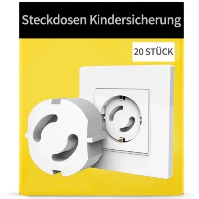 Abbildung von 20 Stück Steckdosen Kindersicherung, Steckdosenschutz zum Stecken, Abdeckung, Kindersicherung Steckdose, Steckdosensicherung für Babys und Kleinkinder