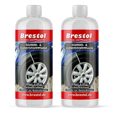 Abbildung von Brestol REIFENPFLEGE silikonfrei 2X 500 ml (7591.1) Reifenglanz Spoilerpflege Spoilerglanz Zierleistenpflege Zierleistenglanz Gummimattenpflege Farbauffrischer