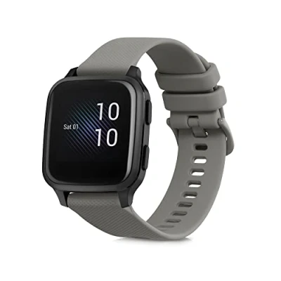 Abbildung von kwmobile Ersatzarmband kompatibel mit Garmin Venu Sq Music/Sq Armband Fitnesstracker Band aus Silikon in Grau