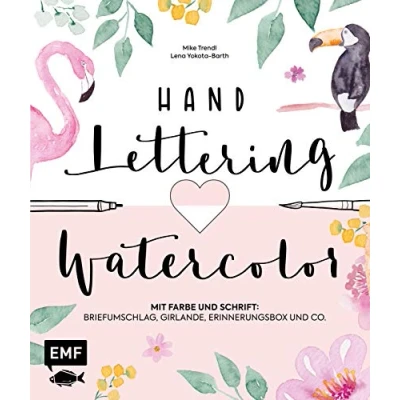Abbildung von Handlettering und Watercolor: Mit Farbe Schrift: Briefumschlag, Girlande, Erinnerungsbox Co.