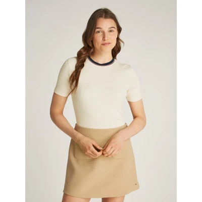 Abbildung von Tommy Hilfiger SLIM TEE Tshirt basic, Damen, Größe: Large, Calico