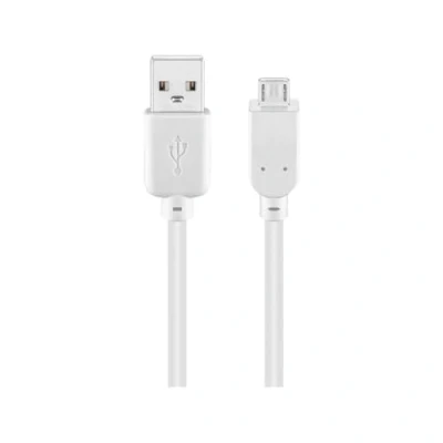 Abbildung von Goobay 96194 USB A auf Micro B Kabel 3m / Handykabel 480 Mbits Ladekabel 2.0 zu Type Stecker Adapterkabel Kupferleiter Weiß 3 Meter