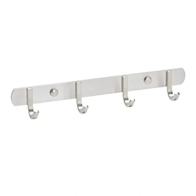 Abbildung von SO TECH® Garderobenleiste Hakenleiste SAMU echt Edelstahl Mantelhaken Handtuchhalter, Länge 300 mm, 4 Haken, inkl. Befestigungsset