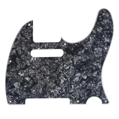 Abbildung von Musiclily 8 Löcher Tele Pickguard Gitarre Schlagbrett für Fender American/Mexican Standard Telecaster Modern Style E Gitarre,4 lagig Black Pearl