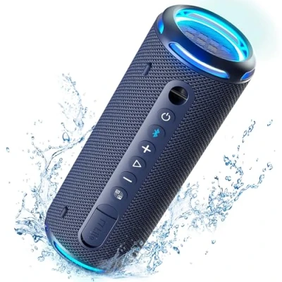 Abbildung von Tronsmart T7 Lite Bluetooth Lautsprecher mit Dual Treiber Starkem Bass, 24W Kabelloser Tragbare LED Licht, IPX7 Wasserdicht, Stereo Sound, 24h Spielzeit Musikbox für Partys, im Freien