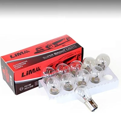 Abbildung von 10 x (Stück) bay15d Lampe Lima P21/5W 21 Watt + 5 12V Auto Glühbirne OVP