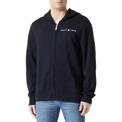 Abbildung von GANT Graphic Hoodie Sweatjacke, Herren, Größe: XXL, Black
