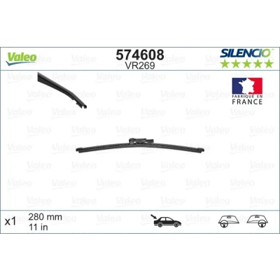 Abbildung von Scheibenwischer Valeo Silencio X.trm 574608 280mm hinten Rahmenlos MERCEDES BENZ: E Klasse T modell, GLA, All Terrain, BMW: 1 Schrägheck
