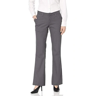 Abbildung von Dickies Damen Flat Front Stretch Twill Pant Slim Fit Bootcut Khakis, anthrazit, 42
