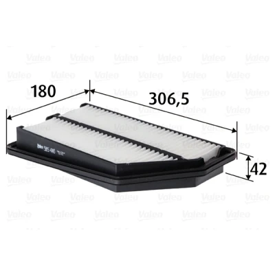 Abbildung von VALEO 585446 Luftfilter 42 180 307 Filtereinsatz HONDA: CIVIC 8 Hatchback
