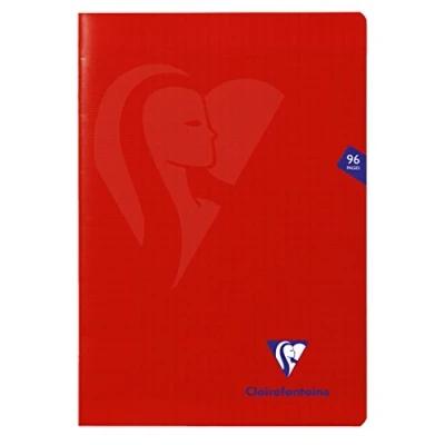 Abbildung von Clairefontaine 333161C Schulheft / Heft Mimesys, DIN A4 21x29,7 cm, 48 Blatt 90g, französische Lineatur, Einband aus PP, geheftet, Rot, 1 Stück