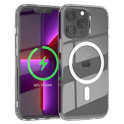 Abbildung von EAZY CASE Premium Crystal TPU Hülle kompatibel mit iPhone 13 Pro Qi Charging, Silikonhülle Kameraschutz, Slimcover, Handyhülle, Backcover, Durchsichtig, Transparent