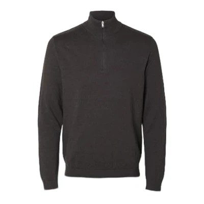 Abbildung von Selected Homme Slhberg HALF ZIP Strickpullover, Herren, Größe: Medium, Chocolate torte