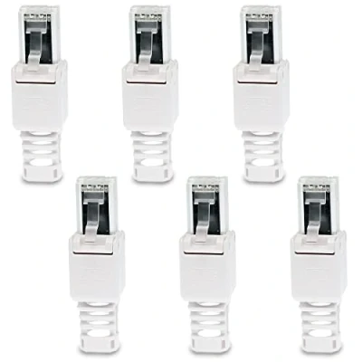 Abbildung von UC Express CAT 6a RJ45 Netzwerkstecker 6X Netzwerk Stecker Steckverbinder mit Zugentlastung werkzeuglos 6 CAT6a LAN Netzwerkkabel