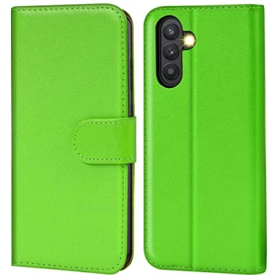 Abbildung von Verco Handyhülle für Samsung Galaxy A54 5G Hülle, Bookcase Tasche Flipcover Case [Kartenfächer/Aufstellfunktion], Grün