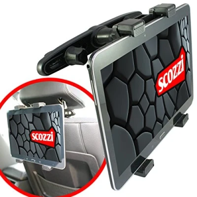 Abbildung von scozzi Tablet Halterung Auto Kopfstütze Rücksitz Halter zB kompatibel mit Apple iPad,Lenovo,Samsung Galaxy Tab S9 S8 S7 S6 S5e A7 A E P12 P11 Yoga 13 11 M10 M8 FE Lite Air Mini Plus Pro