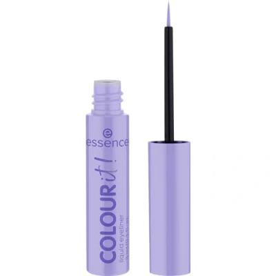 Abbildung von essence COLOUR it! liquid eyeliner, Nr. 03, Violett, langanhaltend, hochpigmentiert, schnelltrocknend, farbintensiv, vegan, ohne Mikroplastikpartikel, Nanopartikel frei, Parfüm, 1er Pack (3ml)