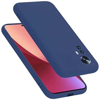 Abbildung von Cadorabo Hülle kompatibel mit Xiaomi 12 / 12X Silikon Handyhülle für Case aus flüssigem Silikon, Kratzfeste und stoßfeste Schutzhülle Liquid BLAU