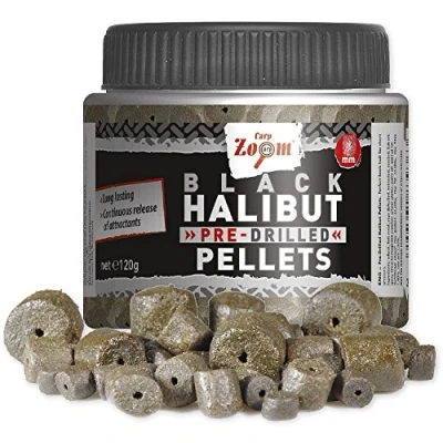 Abbildung von Carp Zoom Pre Drilled Black Halibut Pellets 20mm 120g Angelpellets