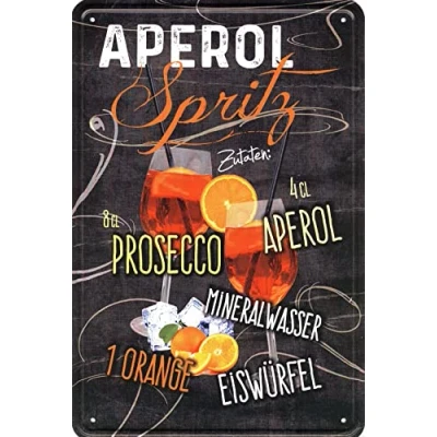 Abbildung von Geschenkeparadies 24 Deko Blechschild 20x30cm Aperol Spritz Rezept