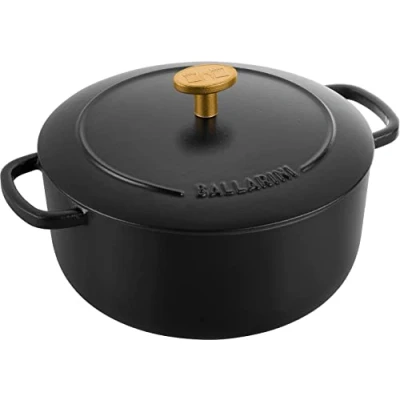 Abbildung von BALLARINI Bellamonte Auflaufform, Bräter, Dutch Oven, emailliertes Gusseisen, rund, 20 cm, 2,5 L, Schwarz