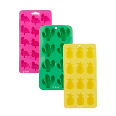 Abbildung von fitvia Eiswürfelform Tropical Ice Forms, (3 tlg), mit Platz für 35 Eiswürfel