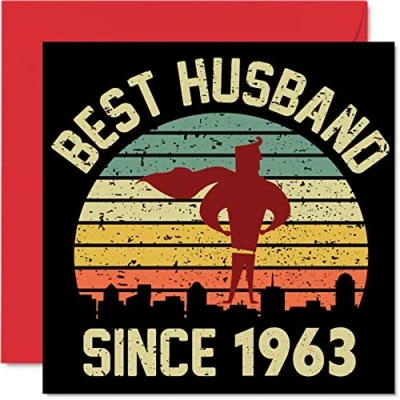 Abbildung von 61. Karte Hochzeitstag Jahrestag für Ehemann Bester Alles Gute zum Hochzeits Jubiläum Karten den Partner, 145mm x Grußkarten Einundsechzig Jahrestage