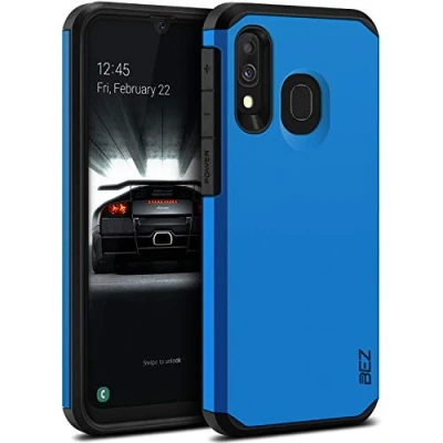 Abbildung von BEZ Samsung A40 Hülle, Tasche Stoßfestes Kompatibel für Galaxy A40, [Heavy Duty Serie] Outdoor Dual Layer Armor Case Handy Schutzhülle Robuste, Blaue Marine