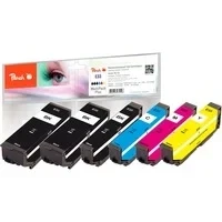 Abbildung von Peach E33 Spar Pack Plus Druckerpatronen (2xBK, PBK, C, M, Y) ersetzt Epson T3337, No. 33, C13T33374010 für z.B. Expression Premium XP 530, 630