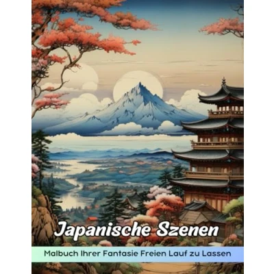 Abbildung von Japanische Szenen Malbuch: Malvorlage „Japanische Szenen“, Schöne Und Ruhige Designs, Inspiriert Von Der Japanischen Kultur