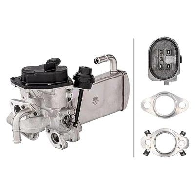Abbildung von HELLA 6NU 358 167 041 AGR Modul mit Dichtungen, Kühler Ventil VOLKSWAGEN: Transporter 5 Bus, Pritsche / Fahrgestell