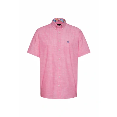 Abbildung von bugatti Kurzarm MIT Buttondownkragen Hemd, Herren, Größe: Large, Pink