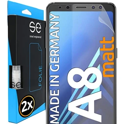 Abbildung von smart engineered [2 Stück] Entspiegelte 3D Schutzfolien kompatibel mit Samsung Galaxy A8, hüllenfreundliche Matte Displayschutz Folie, Schutz vor Schmutz und Kratzern, kein Schutzglas