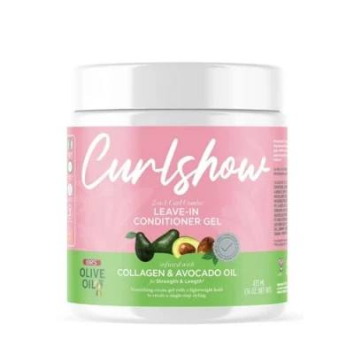 Abbildung von ORS Curlshow Leave In Conditioner Gel 473 ml mit Kokosöl, Glycerin &amp; Hydrolysiertem Kollagen für starke und gesunde Locken Spendet Feuchtigkeit Glanz