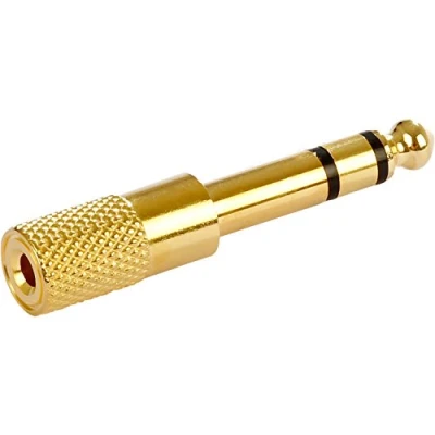 Abbildung von Poppstar Klinkenkupplung Audio Adapter 6,35 mm Klinke zu 3,5 Klinke, Kupplung zum Koppeln von Klinkenkabel / Stereo Aux Kabel