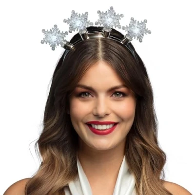 Abbildung von Boland Kostüm Haarreif &#039;Snowflake&#039;, Diadem mit LED Silber