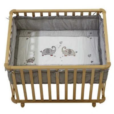 Abbildung von roba® Laufgitter Jumbotwins grau, 100x75 cm, mit Stoffeinlage und Nestchen