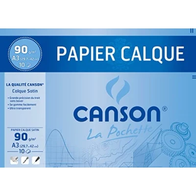 Abbildung von CANSON 200017153 Transparentpapier, satiniert, DIN A3, 90/95 g/qm