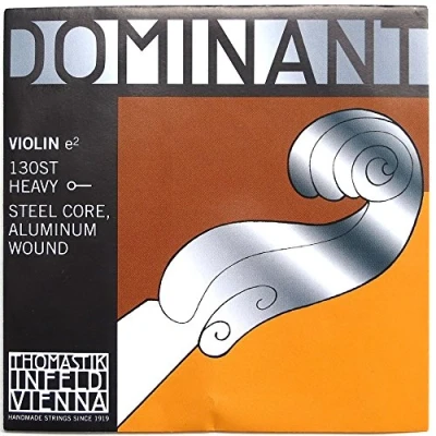 Abbildung von Thomastik 130st Einzelsaite für 44290 Violine Dominant E Saite Stahlkern, Alu. umsponnen, stark, Kugel