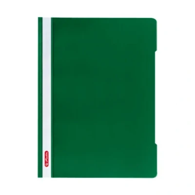 Abbildung von Herlitz 11317146 Schnellhefter A4 Quality, Polypropylen Folie, 10 er Packung, Glasklar mit Beschriftungsstreifen, grün