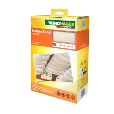 Abbildung von Windhager Sonnensegel, für Seilspannmarkise, inklusive Laufhaken, 4,2x1,4 m